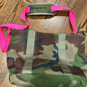 LL Bean Small Tote w/ Hot Pink strap